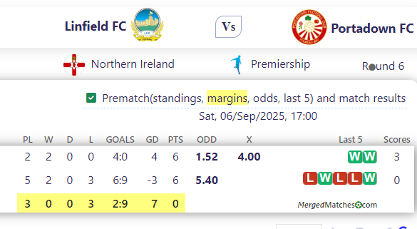 Linfield FC Vs Portadown FC screenshot