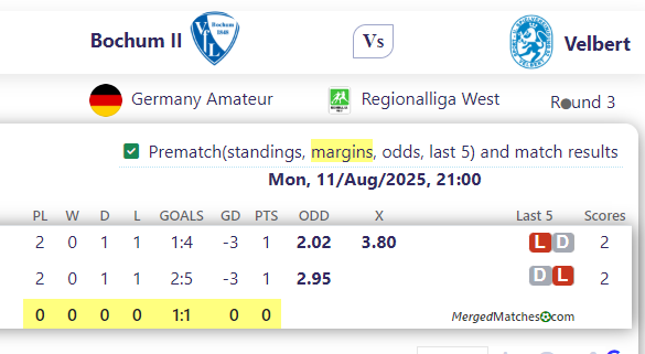 Bochum II Vs Velbert screenshot