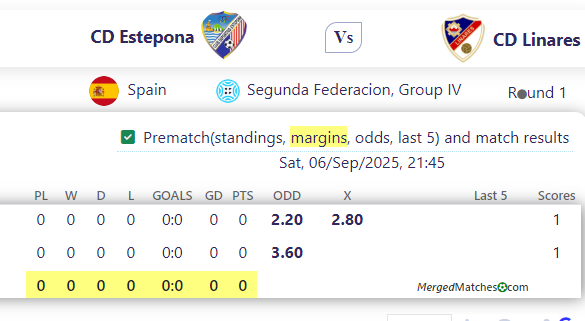 CD Estepona Vs CD Linares screenshot