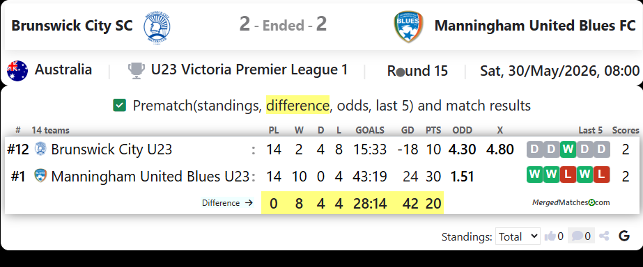 Brunswick City SC Vs Manningham United Blues FC screenshot