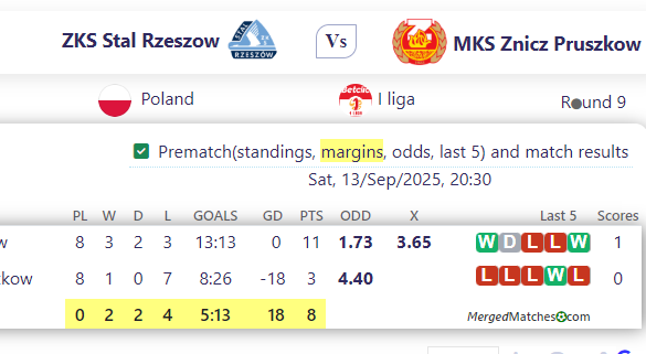 ZKS Stal Rzeszow Vs MKS Znicz Pruszkow screenshot