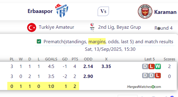 Erbaaspor Vs Karaman screenshot
