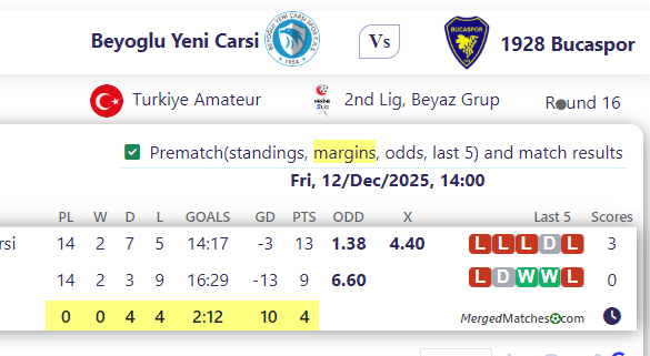 Beyoglu Yeni Carsi Vs 1928 Bucaspor screenshot