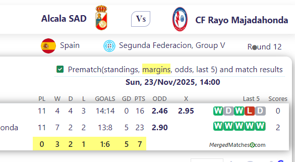 Alcala SAD Vs CF Rayo Majadahonda screenshot