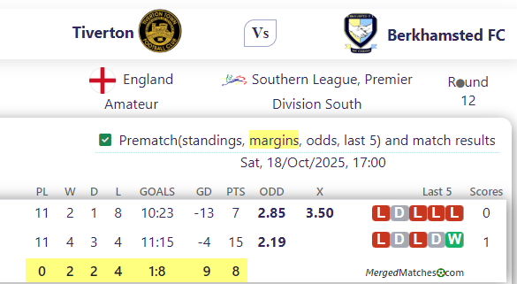 Tiverton Vs Berkhamsted FC screenshot