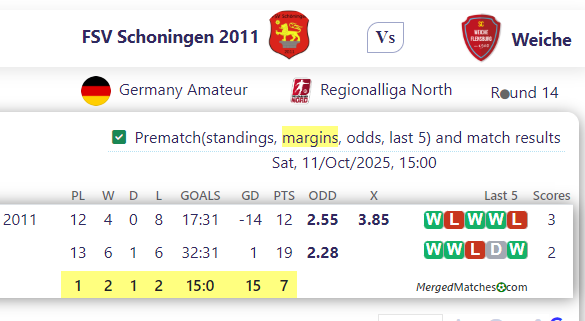 FSV Schoningen 2011 Vs Weiche screenshot