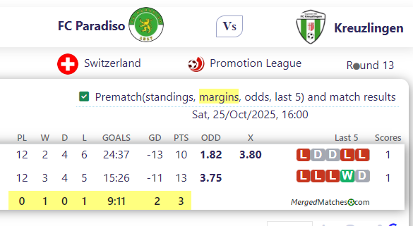 FC Paradiso Vs Kreuzlingen screenshot