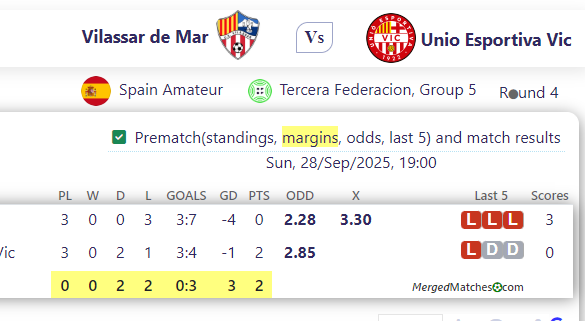 Vilassar de Mar Vs Unio Esportiva Vic screenshot