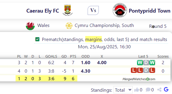 Caerau Ely FC Vs Pontypridd Town screenshot