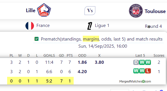 Lille Vs Toulouse screenshot