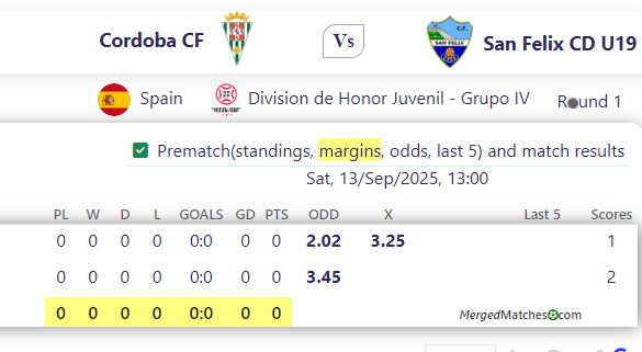 Cordoba CF Vs San Felix CD U19 screenshot