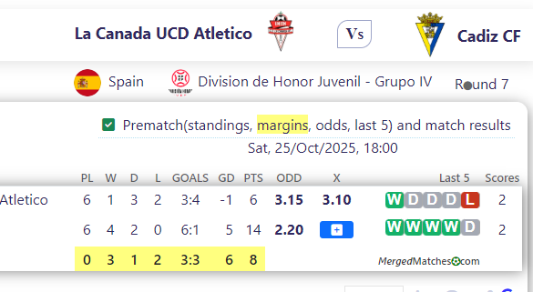 La Canada UCD Atletico Vs Cadiz CF screenshot