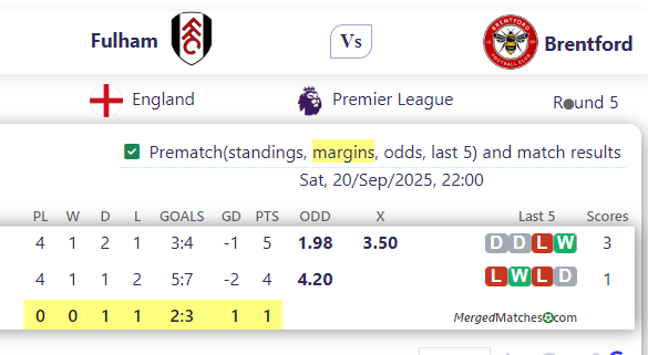 Fulham Vs Brentford screenshot