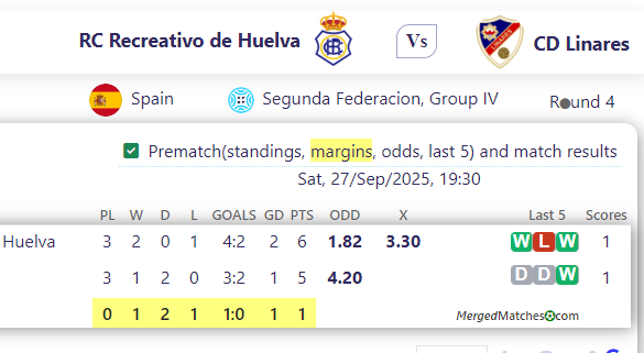RC Recreativo de Huelva Vs CD Linares screenshot