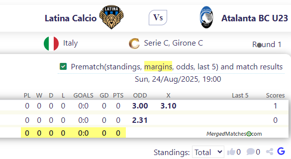 Latina Calcio Vs Atalanta BC U23 screenshot