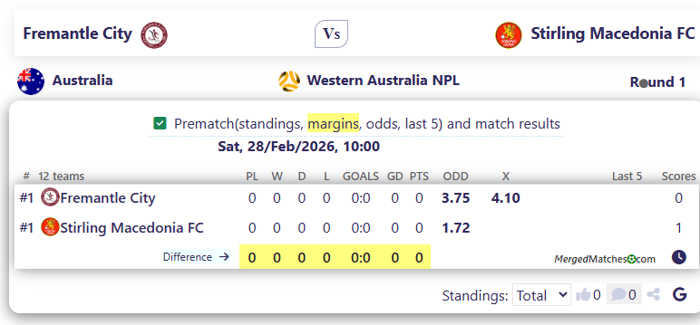 Fremantle City Vs Stirling Macedonia FC screenshot