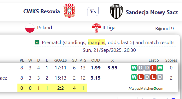CWKS Resovia Vs Sandecja Nowy Sacz screenshot