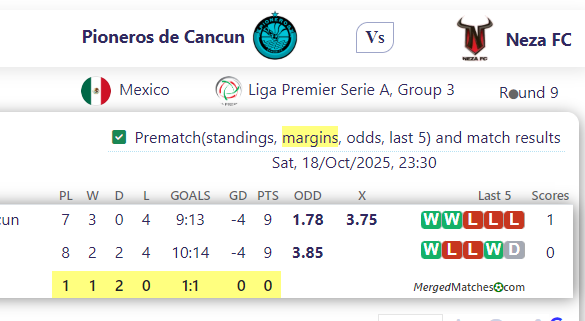Pioneros de Cancun Vs Neza FC screenshot