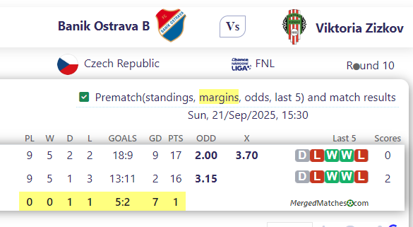 Banik Ostrava B Vs Viktoria Zizkov screenshot