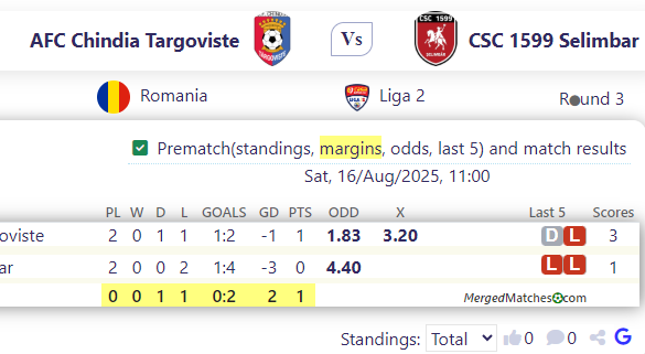 AFC Chindia Targoviste Vs CSC 1599 Selimbar screenshot