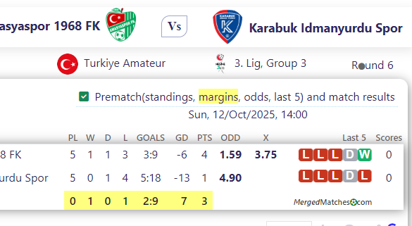 Amasyaspor 1968 FK Vs Karabuk Idmanyurdu Spor screenshot