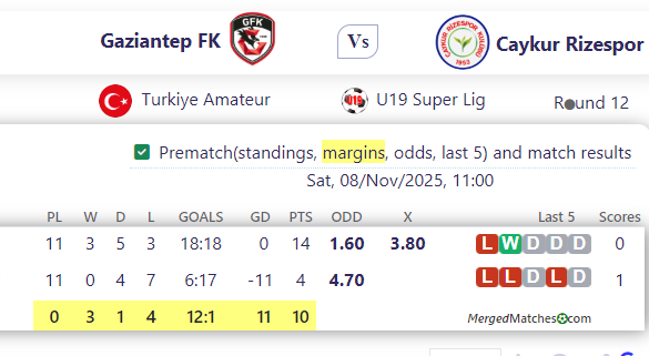 Gaziantep FK Vs Caykur Rizespor screenshot