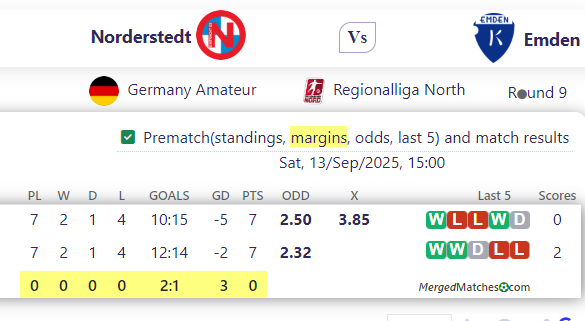 Norderstedt Vs Emden screenshot