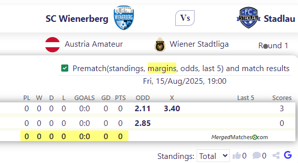 SC Wienerberg Vs Stadlau screenshot