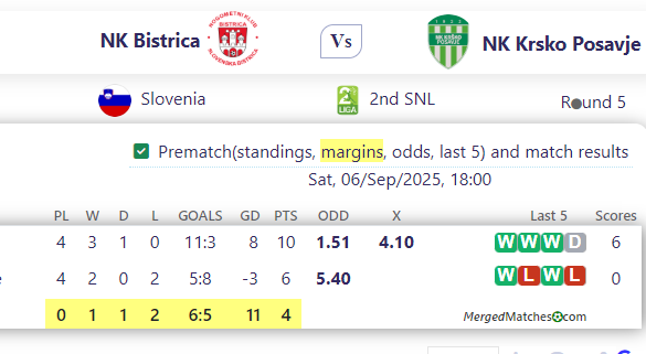 NK Bistrica Vs NK Krsko Posavje screenshot