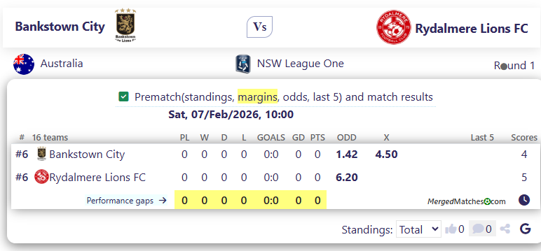 Bankstown City Vs Rydalmere Lions FC screenshot