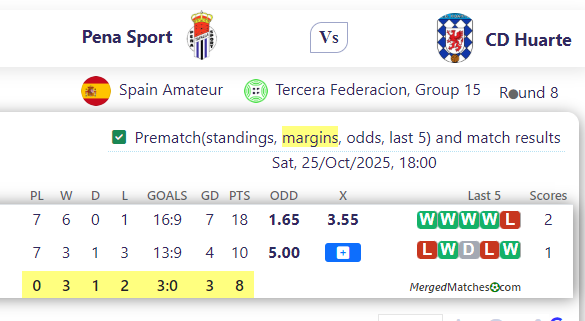 Pena Sport Vs CD Huarte screenshot