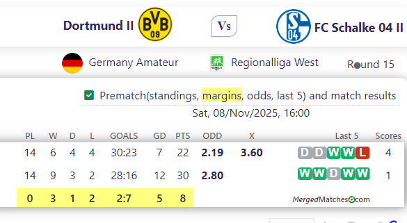 Dortmund II Vs FC Schalke 04 II screenshot