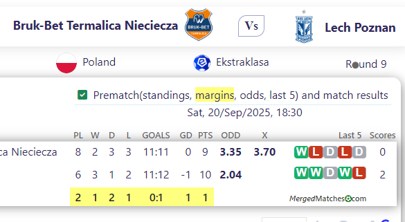 Bruk-Bet Termalica Nieciecza Vs Lech Poznan screenshot