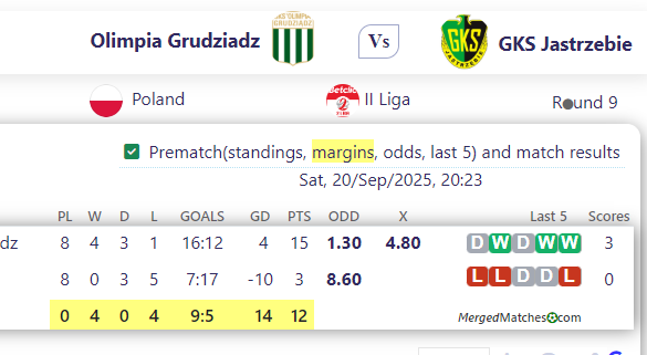 Olimpia Grudziadz Vs GKS Jastrzebie screenshot