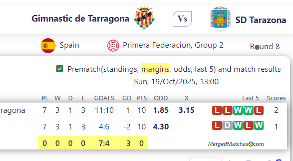 Gimnastic de Tarragona Vs SD Tarazona screenshot