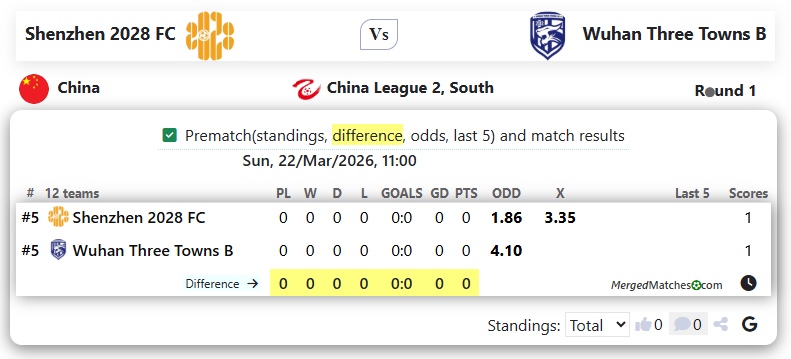 Shenzhen 2028 FC Vs Wuhan Three Towns B screenshot