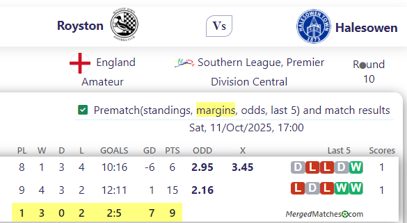 Royston Vs Halesowen screenshot