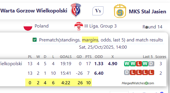 Warta Gorzow Wielkopolski Vs MKS Stal Jasien screenshot