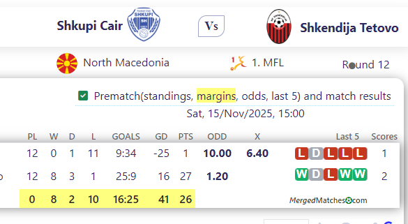 Shkupi Cair Vs Shkendija Tetovo screenshot
