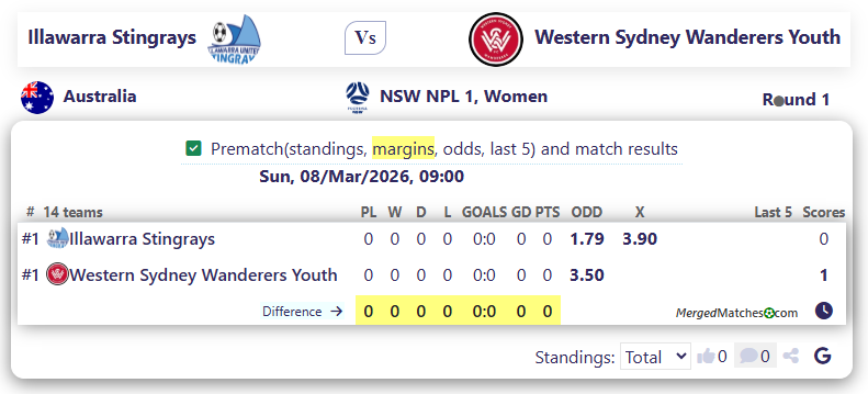 Illawarra Stingrays Vs Western Sydney Wanderers Youth screenshot