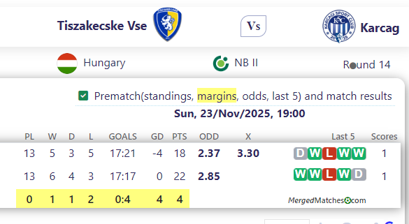 Tiszakecske Vs e Vs Karcag screenshot