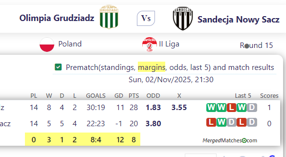 Olimpia Grudziadz Vs Sandecja Nowy Sacz screenshot
