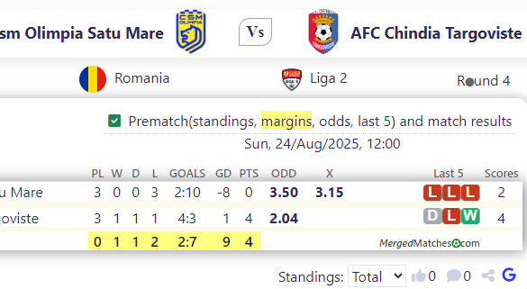 Csm Olimpia Satu Mare Vs AFC Chindia Targoviste screenshot