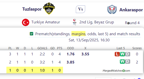 Tuzlaspor Vs Ankaraspor screenshot