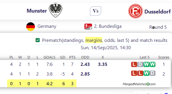 Munster Vs Dusseldorf screenshot