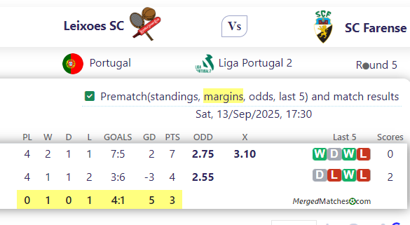 Leixoes SC Vs SC Farense screenshot