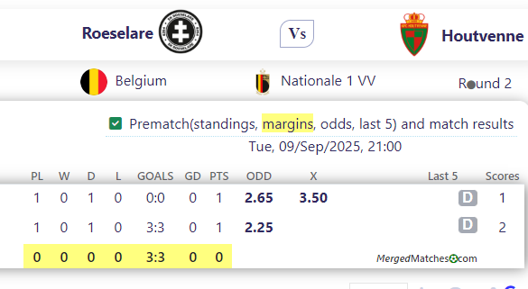 Roeselare Vs Houtvenne screenshot