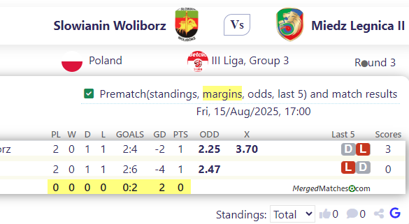Slowianin Woliborz Vs Miedz Legnica II screenshot
