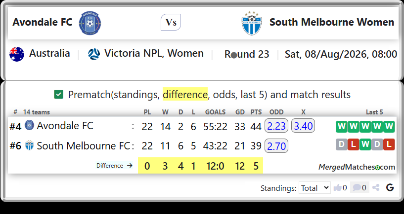 Avondale FC Vs South Melbourne FC screenshot