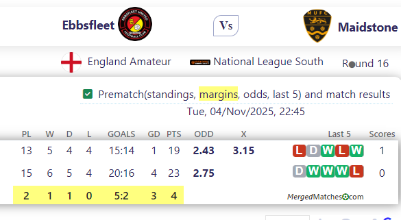 Ebbsfleet Vs Maidstone screenshot